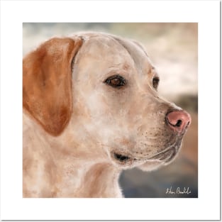 Painting of a Gorgeous Golden Retriever Posters and Art